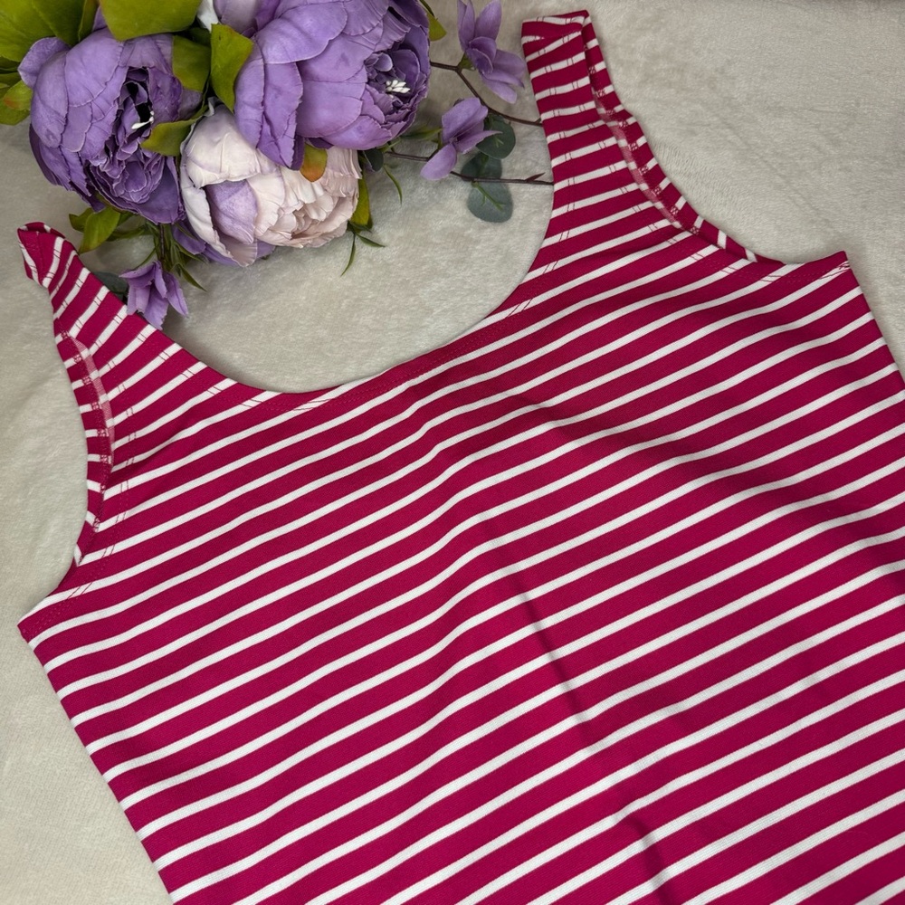 NEW Boutique Pink and White Striped Bodysuit